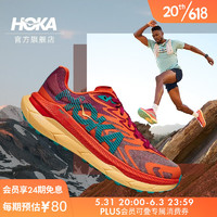 HOKA ONE ONE 男女款钛氪动X2碳板越野跑鞋Tecton X2回弹保护抓地 樱桃红/火红色-女 38.5/240mm