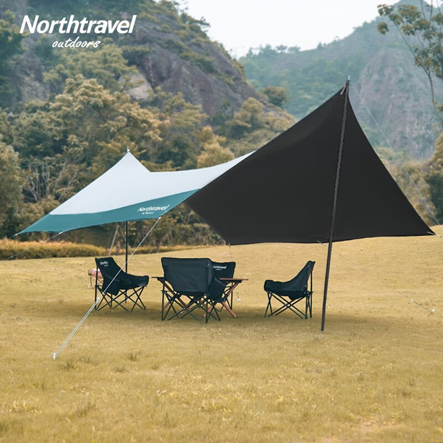 Northtravel 北旅（Northtravel） 天幕帐篷户外露营防雨防晒涂银大尺寸沙滩遮阳棚便携露营装备 3X3黑胶天幕