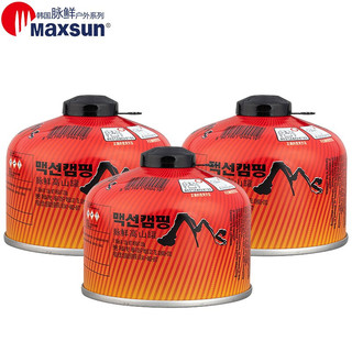 MAXSUN 脉鲜 进口高山丁烷气罐 扁气罐 登山气罐 瓦斯燃气罐 安全防爆户外液化气瓶 红罐230g 3罐装