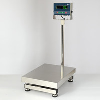 乐祺304全不锈钢电子台秤商用工业高精度防腐蚀化工海鲜称重电子称 量程500kg精度10g（大台面50*60cm）