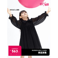 little MO&Co.little moco童装23春装新款女童娃娃领长袖连衣裙子KBC1DRS012 黑色 140/64