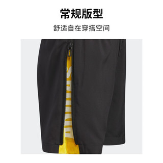 adidas阿迪达斯官方轻运动男小童夏季新款梭织运动短裤IA8275 黑色/日光黄 122CM