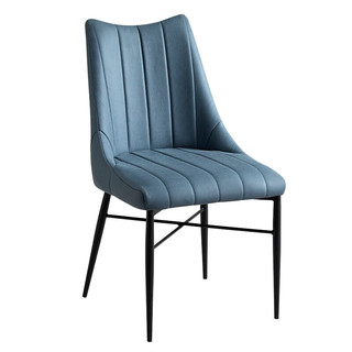 迈亚家具新款北欧轻奢餐椅咖啡厅酒店凳子家用靠背椅子加厚软包椅 猫耳朵—布艺款—深蓝色