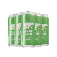 BearBeer 豪铂熊 德国进口清爽啤酒 500ml*5听 五支装