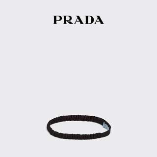 PRADA/普拉达女士徽标装饰褶皱Re-Nylon 发带发饰 黑色