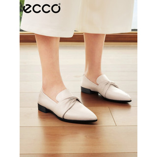 ECCO爱步乐福鞋女 真皮粗跟尖头单鞋 型塑20尖头214213 黑色21421301001 39