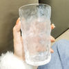 冰川纹玻璃杯果汁家用茶杯ins酒杯牛奶杯咖啡高颜值北欧磨砂水杯