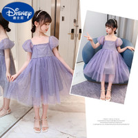Disney 迪士尼 女童连衣裙夏装2023新款夏季纱裙子洋气公主裙 紫色
