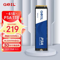 GeIL 金邦 1 固态硬盘 .2接口CIe 3.0台式机笔记本硬盘 高速2500MB/S P3A系列 1TB