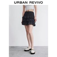 URBAN REVIVO 女士波点叠层高腰半裙 WG18R5AE2001