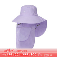 VVC防晒帽渔夫帽男女遮阳帽太阳帽遮脸海边防紫外线防护帽大帽檐 丁香紫-时尚版 可调节