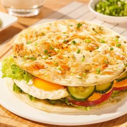 粮全其美手抓饼葱香味80g24片早餐半成品煎饼生鲜面点培根香肠伴侣葱