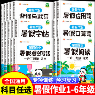 暑假作业一年级下册二三四五六年级练习册全套暑假衔接一升二升三升四升五升六人教版语文数学阅读口算题应用题练字帖作文专项训练