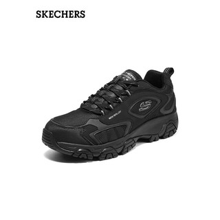 斯凯奇skechers绑带城市户外鞋子简约百搭厚底缓震休闲运动鞋237264C 全黑色/BBK 41