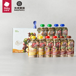 BabyPantry 光合星球 THE BABYPANTRY） 宝宝果泥儿童辅食多口味混合装100g*10袋加享辅食勺