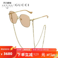 GUCCI 古驰 太阳镜墨镜男女士 橘色镜片金色镜框GG1089SA 003