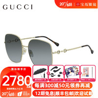 GUCCI 古驰 眼镜太阳镜倪妮同款墨镜金属镜框材质眼镜GG0879SA GG0879S-001-61