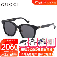 GUCCI 古驰 墨镜新款太阳镜双G系列时尚遮脸眼镜GG1000SK GG1000SK-001（黑色）