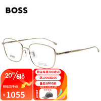 HUGO BOSS 近视眼镜男女款金色镜框金色镜腿光学眼镜架眼镜框 1297F AOZ 57MM