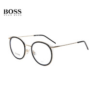 HUGO BOSS 近视眼镜男女款黑金色钛镜框金色镜腿光学眼镜架眼镜框 1279 7C5 51MM