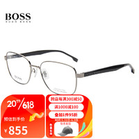 HUGO BOSS 光学镜架男女款近视眼镜框1294F 6LB+佳锐防蓝光1.591（600度内）