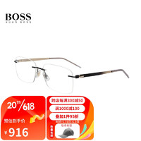 HUGO BOSS 光学眼镜架男女款无框镜框1305F I46+佳锐防蓝光1.591（600度内）