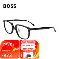 HUGO BOSS 男女款黑色镜框黑色镜腿光学眼镜架眼镜框1341F/54-ANS