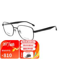 HUGO BOSS HugoBoss）男女款光学镜架黑色钛镜框黑色镜腿近视眼镜框1294F 003 56MM