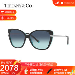 Tiffany&Co. 蒂芙尼 TIFFANY E CO.蒂芙尼2022年新款墨镜女款太阳镜猫眼渐变眼镜0TF4190F 80559S渐变天蓝色 57
