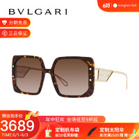 BVLGARI 宝格丽 太阳镜方形眼镜女款时尚渐变墨镜 0BV8254F 棕色渐变镜片棕色镜框（504/13）