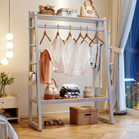 聚林鸟全实木衣帽架挂衣架落地卧室家用衣架简约现代收纳置物架衣服架子 衣帽架 86*40*180cm