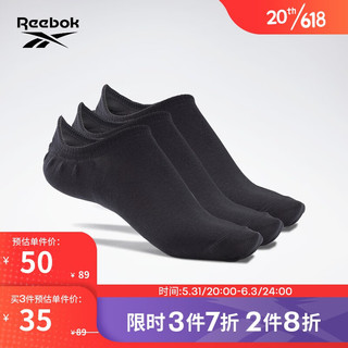 Reebok 锐步 中性船袜 GH0424 黑色 M 3双装