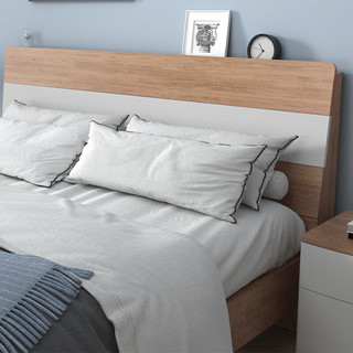 掌上明珠家居铺板床 现代简约木纹床卧室板式次卧双人床 1.8米单床 BS225-4