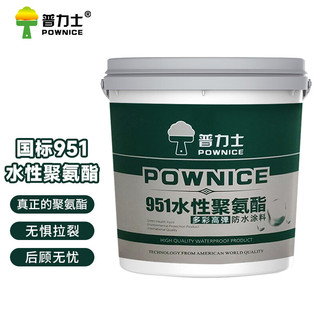 普力士（POWNICE）YT14 951水性聚氨酯 防水涂料屋楼墙厂房卫生间胶 1KG 黑