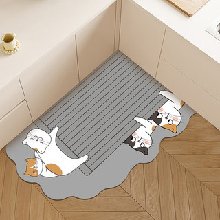 九洲鹿 浴室地垫 吸水防滑40×60cm三只猫