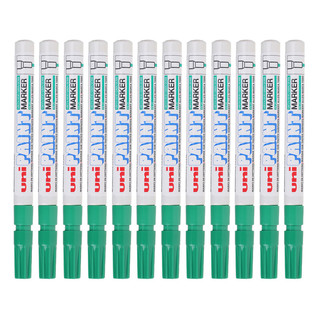 uni 三菱铅笔 PX-21 单头油性记号笔 绿色 12支装