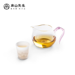 南山先生功夫茶具家用玻璃茶海分茶器茶道配件静望公道杯 静望玻璃公道_粉把