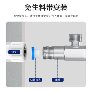 潜水艇（Submarine）全铜加厚三角阀套装冷热通用止水阀适用龙头马桶热水器八字阀 6分进出水