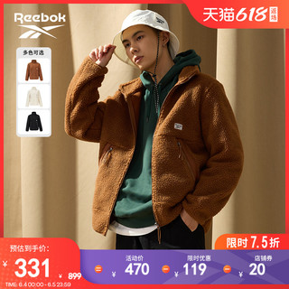 Reebok 锐步 官方2022情侣款JACKET复古百搭仿羊羔绒夹克22FCR105U