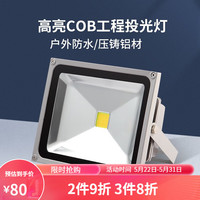 凡甄led投光灯 射灯户外防水室外灯庭院照明工地照射灯超亮强光 需要暖光联系客服