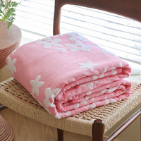 恒源祥纯棉毛巾被四季可用毛圈纱布毯子婴儿毯夏季空调房午睡薄款夏凉被 散花-粉 150*200cm