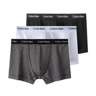 Calvin Klein 男士平角内裤套装 U2664G-IOT 3条装 黑白 S