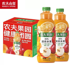 nongfu spring 农夫山泉 农夫果园30%混合果汁饮料 橙苹果1.25l*2瓶