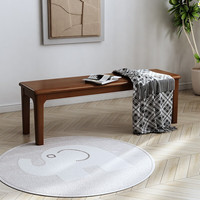 原声原代长条凳实木床尾凳家用床前凳长凳子门口换鞋凳入户条凳长板凳餐凳 胡桃色（长160*宽30*高45cm） 橡胶木