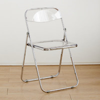 迈亚家具透明椅子=拍照凳子塑料折叠椅服装店亚克力餐椅ins时尚网红化妆椅 透明色