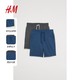 H&M HM2023夏季新款男装短裤休闲棉混纺2条装标准版型短卫裤0983297