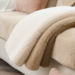 优印 皮草沙发垫加厚冬款高级撸猫感沙发套罩冬季轻奢风毛绒防滑坐垫子