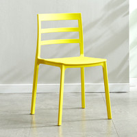 迈亚家具小椅子时尚彩色凳子客厅靠背椅餐桌凳加厚塑料椅子吃饭高凳 黄色