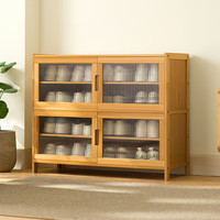 木马人家用鞋柜门口玄关柜鞋架换鞋凳简易入户收纳柜大容量阳台柜隔断柜 四层83长