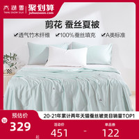 太湖雪蚕丝被夏凉被100%蚕丝空调被子天丝剪花A类可水洗机洗夏被